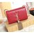 Red Leather Clutch with Metal Tassel