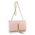 Pink Leather Clutch with Metal Tassel