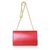 Red Leather Clutch with Metal Tassel