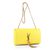 Yellow Leather Clutch with Metal Tassel