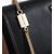 Black Leather Clutch with Metal Tassel