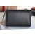 Black Leather Clutch with Metal Tassel