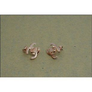 Rose Gold Turn Lock Double C  EarringsCH-0435