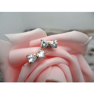 Diamond Bow Tie Earrings