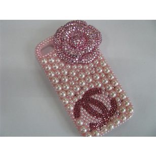 Pink Camellia with Double C Pearl Iphone Cover