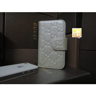 Patent Leather GG Embossed Iphone Cover (Short Direction Open)