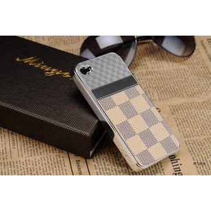 Half Damier Azur Iphone 4 Cover (Silver)