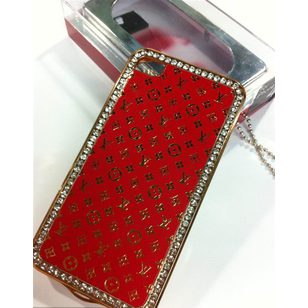 Red LV logo Gold Iphone Cover