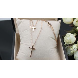 Double Cross Pendant Necklace