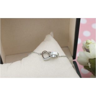 Silver Metal Finish Heart with Ring Necklace