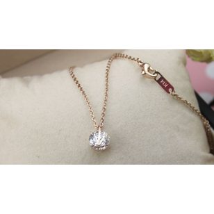 Rose Gold Finish Diamond with LV letters Necklace