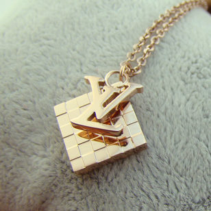 LV Logo Pendant Necklace