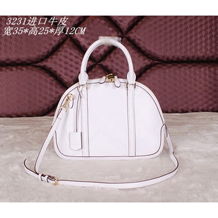 Embossing leather top handle bag