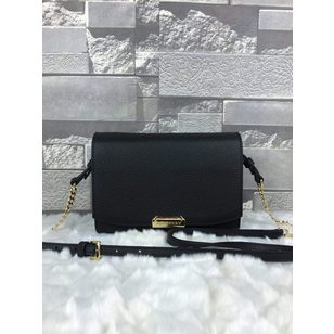 Leather flap shoulder bag