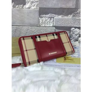 Card slot leather trim zippy wallet