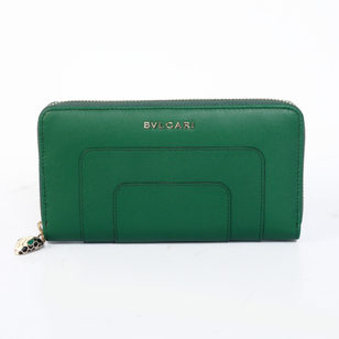 Green Leather Zippy Wallet