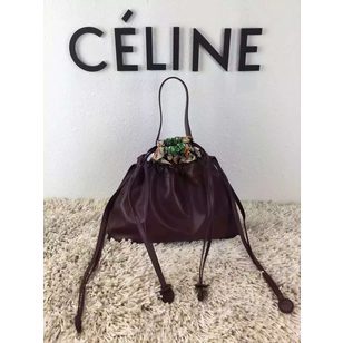 Original soft leather drawstring shoulder bag