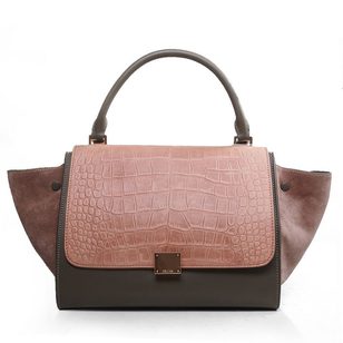 Small Trapeze Bag Croco/Suede/Calf