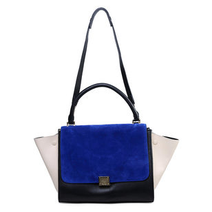 Small Trapeze Bag Suede Blue/Black/White