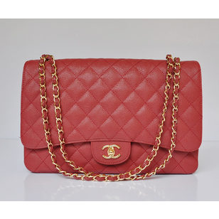 MAX Original red caviar leather flap bag