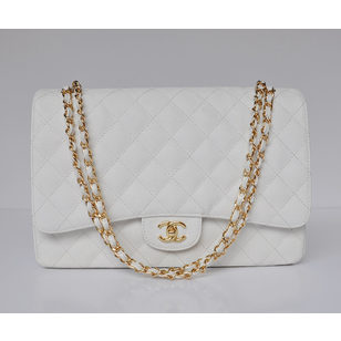 MAX White caviar leather flap bag