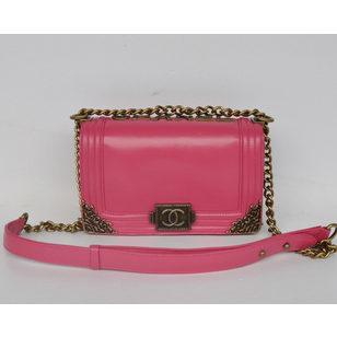 Pink cow hide leather flap bag