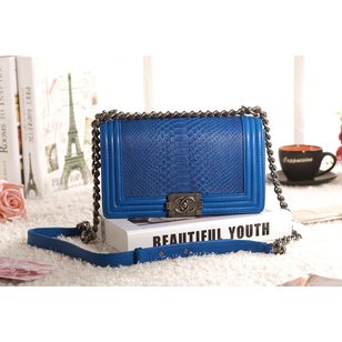 Original imported real snake leather flap bag