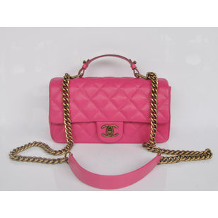 Fuchsia Caviar Leather Flap Bag