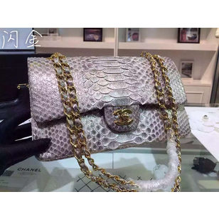 real python leather flap bag