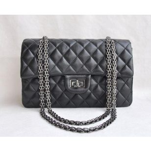 Reissue Gunmetal Chain Bag Lamb Skin Leather