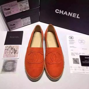 orange suede leather espadrilles loafers