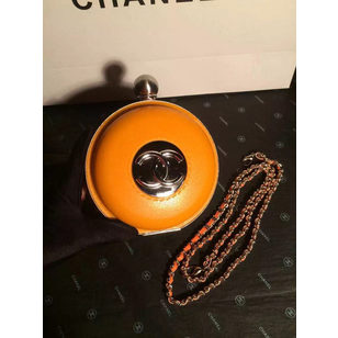 Orange Leather chain wine bottle