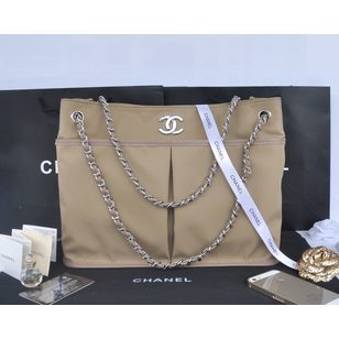 Beige nylon tote