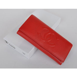 Leather double C log long wallet