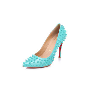 Blue Patent Leather Rivets Pump