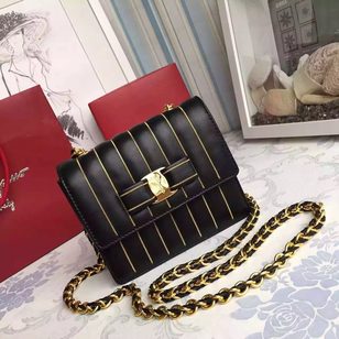 Imported calfskin leather Mini Vara Wave Flap Bag