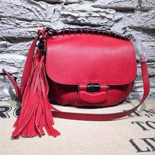 Bamboo tassel shoulder bag original leather