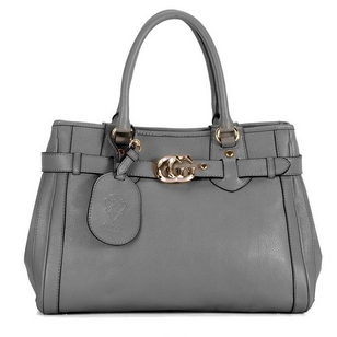 GG Running Medium Tote With Double G Grey