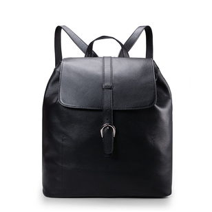 Black original leather backpack