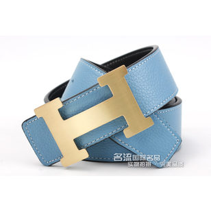 Gold Metal H Blue&Black Belt HB-G-BLU