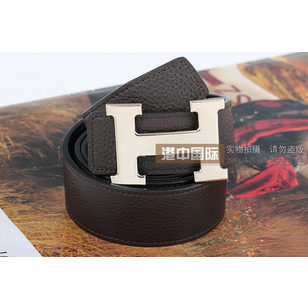 Gold Metal H Brown&Black Belt HB-G-DKBRN