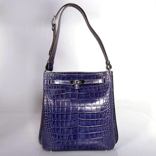 Dark Blue Croco Leather Silver