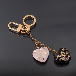 Golden LV and Monogram Flower Heart Charms Key Holder