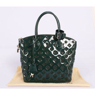 Fall Winter Green Patent Lockit Handle Bag