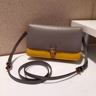 Leather flap shoulder bag