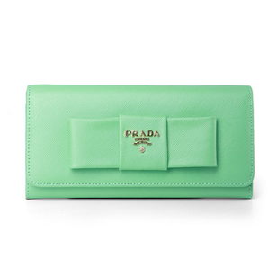 Green Saffiano Leather Bow-tie Wallet