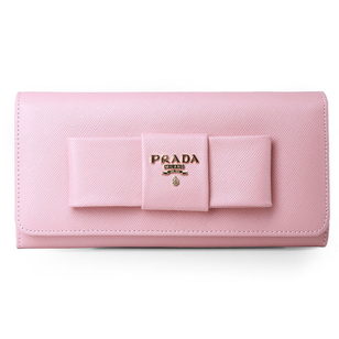 Light Pink Saffiano Leather Bow-tie Wallet