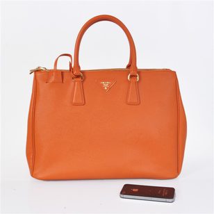 Orange Saffiano Leather Classic Handbag