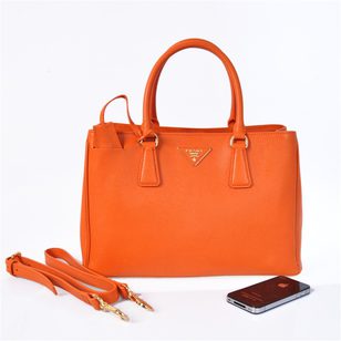 Orange Saffiano Leather Classic 33CM Handbag