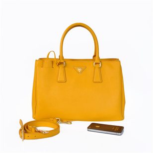 Yellow Saffiano Leather Classic 33CM Handbag